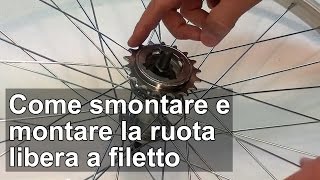 Come montare e smontare la ruota libera 1 velocità a filetto della bici TUTORIAL [upl. by Adnovaj96]