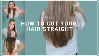 How To Trim Hair Straight Across At Home [upl. by Blynn]