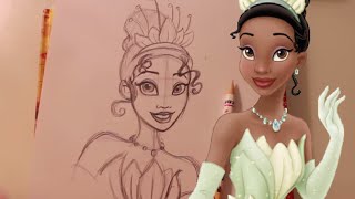 How to Draw TIANA from Disneys Princess and the Frog  dramaticparrot [upl. by Roselane]