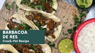 Barbacoa De Res  Crock Pot Recipe  Easy Beef Barbaco [upl. by Bernadene]