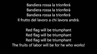 Bandiera Rossa with lyrics and translation [upl. by Allisurd]