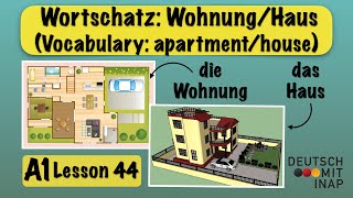 A1 German lesson 44  Learn German Vocabulary  Wohnung amp Haus  Apartment amp house [upl. by Asela656]