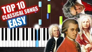 TOP 10 Classical Songs  EASY Piano Tutorials by PlutaX [upl. by Oelc]