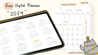 แจก Digital Planner 2024 hyperlink  monthly weekly note [upl. by Vala893]