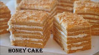 Russian Honey Cake Recipe  30 Minute Honey Cake Medovik [upl. by Hobard]