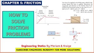 How to solve Friction Problems  Chapter 6 Friction  Engineers Academy [upl. by Hcahsem]