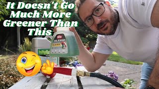 HOW I Get a Dark Green Lawn  How To Apply FertiLome Chelated Liquid Iron  Green Lawn Tips [upl. by Goldsworthy262]