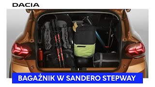 Nowa Dacia Sandero Stepway – przestrzeń bagażowa i wymiary [upl. by Hennie]