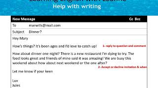 Write Informal Emails in English Invitation amp Reply 12 Dinner Invite [upl. by Nov456]