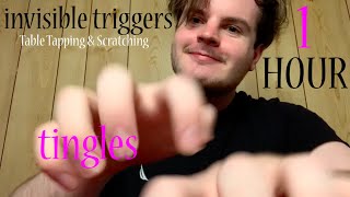 1 Hour Invisible Triggers Fast and Aggressive ASMR  Table TappingScratching [upl. by Nivrag]