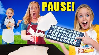 Kids Fun TV Pause Remote Challenge Compilation Sneaky Jokes [upl. by Alletneuq]