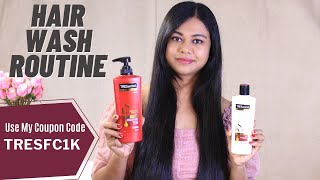 How I Wash My LONG Hair  Review TRESemmé Keratin Smooth Shampoo and Conditioner Sushmitas Diaries [upl. by Lawrence]