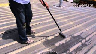 Roof Coating Restoration over Metal Application Instructions [upl. by Safir644]