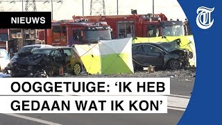 Dodelijk ongeval op A2 ‘Vlammen kwamen uit de auto’ [upl. by Noelopan]