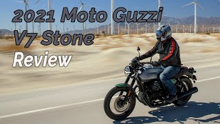 2021 Moto Guzzi V7 Stone Review [upl. by Nivri]