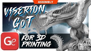 Viserion Ice Dragon 3D Printing Figurine  Assembly by Gambody [upl. by Rizika]