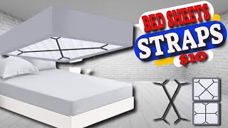 How to keep your bed sheets in place with the Fitted Bed Sheet Straps Review [upl. by Hulda2]