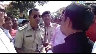 BJP Leader Fighting with DSP over Helmet [upl. by Ylrac]