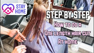 HOW TO CUT A ONE LENGTH HAIRCUT  HAIR TUTORIAL  STEP BY STEP [upl. by Shadow]