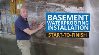 Basement Waterproofing Installation  Start to Finish [upl. by Anawd623]