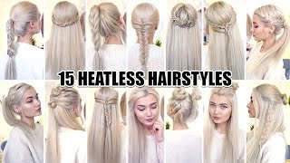 15 Braided Back To School HEATLESS Hairstyles [upl. by Nerha]