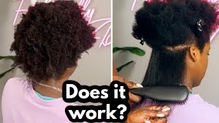 Testing a Heat Straightening Brush on Natural 4C hair [upl. by Ativad]