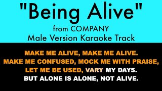 quotBeing Alivequot from Company Male Version  Karaoke Track with Lyrics on Screen [upl. by Eileme]