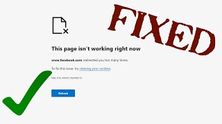 HOW TO FIX FACEBOOK TOO MANY REDIRECTS [upl. by Olney]
