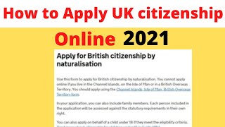 BRITISH  UK Citizenship  How to Apply UK Citizenship Online  UK Citizenship Application [upl. by Atiran]