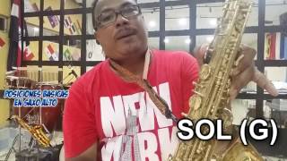 TUTORIAL EN SAXO ALTO NOTAS BASICAS SOSTENIDOS  Y BEMOLES b [upl. by Yule]