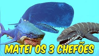 MATANDO O MEGALODON MOSASAURUS E A MOBYDICK  Feed and Grow Fish [upl. by Ynnub]