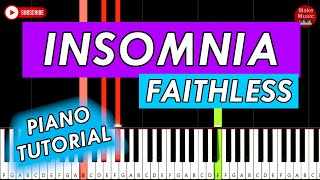 INSOMNIA Faithless  Piano Tutorial  Keyboard Cover [upl. by Adiazteb]