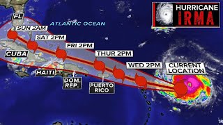 Hurricane Irma reaches Category 5 with winds of 180 mph [upl. by Sadoff]