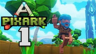 EPIC BEGINNINGS  Lets Play PixARK Gameplay Part 1 Ark Survival Evolved Meets Minecraft [upl. by Moulton899]