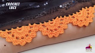 Crochet Edging in Simple Steps  Qureshia Design  487 [upl. by Noed]