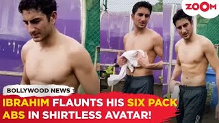 Bollywood News  Ibrahim Ali Khan FLAUNTS his toned abs while being spotted at a stadium [upl. by Ennoid]