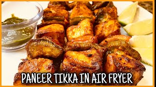 Paneer Tikka recipe in Air Fryer within 10 Minutes Restaurant Style Recipe [upl. by Taffy92]