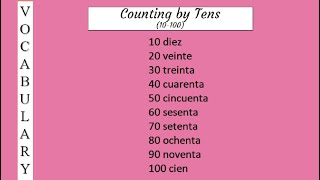 Counting by tens in Spanish 10100  Spanish Vocabulary [upl. by Ashman]