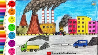 Air pollution drawing easy  pollution drawing easy  Stop air pollution drawing  pollution poster [upl. by Allayne]