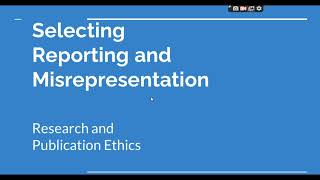 Selective Reporting and Misrepresentation of data Research and Publication ethics Phd coursework [upl. by Jasmina836]