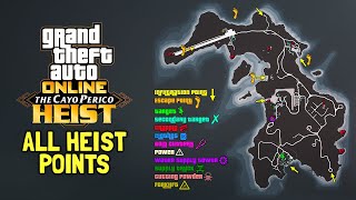 GTA Online  EVERY SINGLE INFO MAP YOU NEED FOR THE CAYO PERICO HEIST All Points of Interest [upl. by Utica]