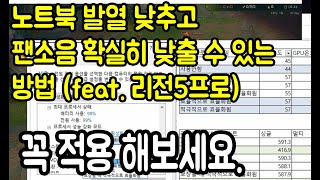 노트북 발열 낮추고 팬소음 확실히 낮출 수 있는방법 feat 리전5프로 성능99  효율적활성화 가장 좋은조합입니다 온도 [upl. by Denni526]