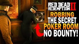 NO BOUNTY Robbing A Secret Poker Room Secret Safe Red Dead Redemption 2 Easy Money RDR2 [upl. by Sydel953]