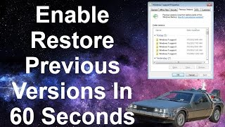 Enable Previous Versions In Windows  EASY [upl. by Loos]