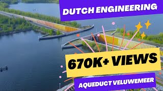 Wondrous Veluwemeer Aqueduct Water Bridge  Drone  Netherlands [upl. by Inger992]