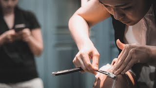 Female Barber Relaxing Sultans Shave I Singapore [upl. by Eeryn]