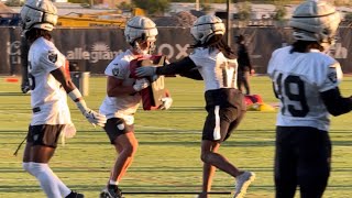 DAVANTE ADAMS SHOWS BLOCKING SKILLS W RAIDER RECEIVERS AT FINAL TRAINING CAMP SESSION [upl. by Isleana103]