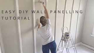 EASY AT HOME DIY WALL PANELLING TUTORIAL FOR A STATEMENT WALL [upl. by Natanoj582]