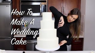 How To Make A Wedding Cake At Home  CHELSWEETS [upl. by Wieche]