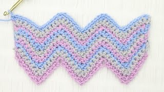 Simple Chevron Crochet Stitch Tutorial [upl. by Ettena]